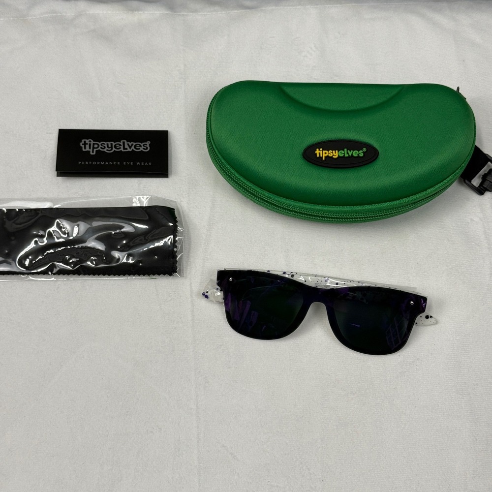 Tipsy Elves Purple Haze‎ Sunglasses Retro Splatter Mirrored Lens TE-SSG585 NIB